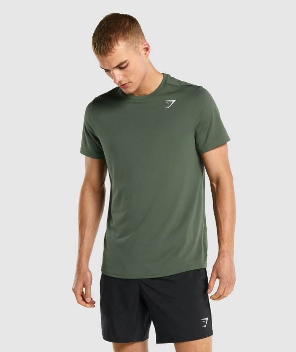 Panske Tricka Gymshark Arrival Regular Fit Zelene | VD5418297